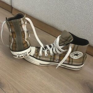 Plaid converse high tops